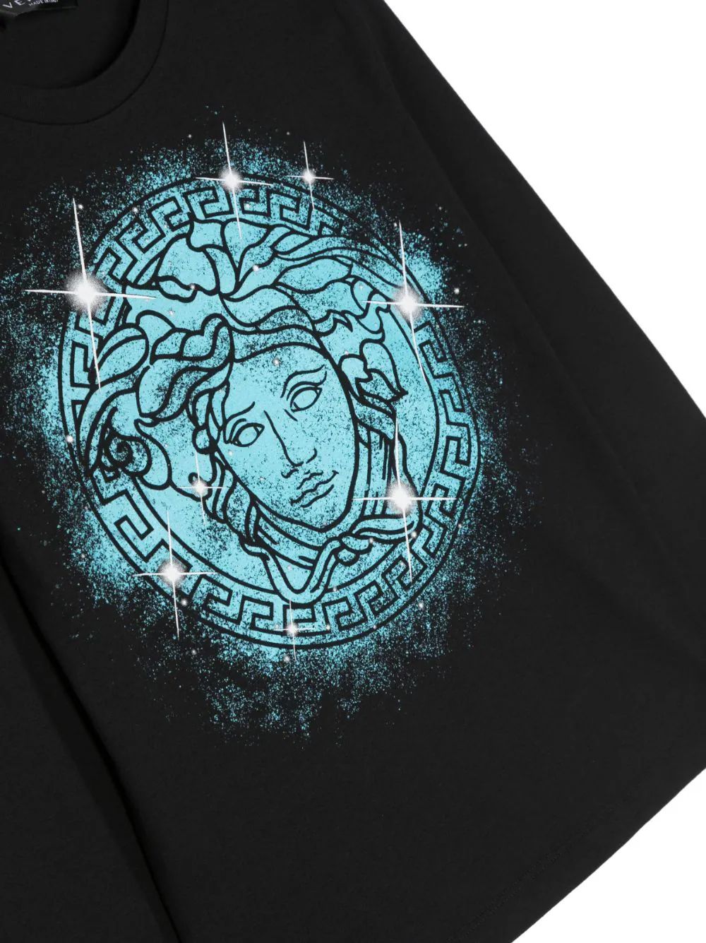 Boys Versace Kids Medusa Graphic Long SleeveT-Shirt Size 10 Years + Black/Mid Blue cotton