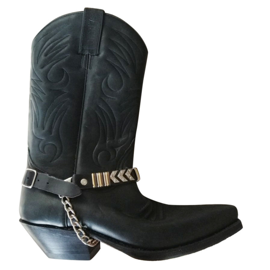 Preowned Sancho black leather western boots Size 40