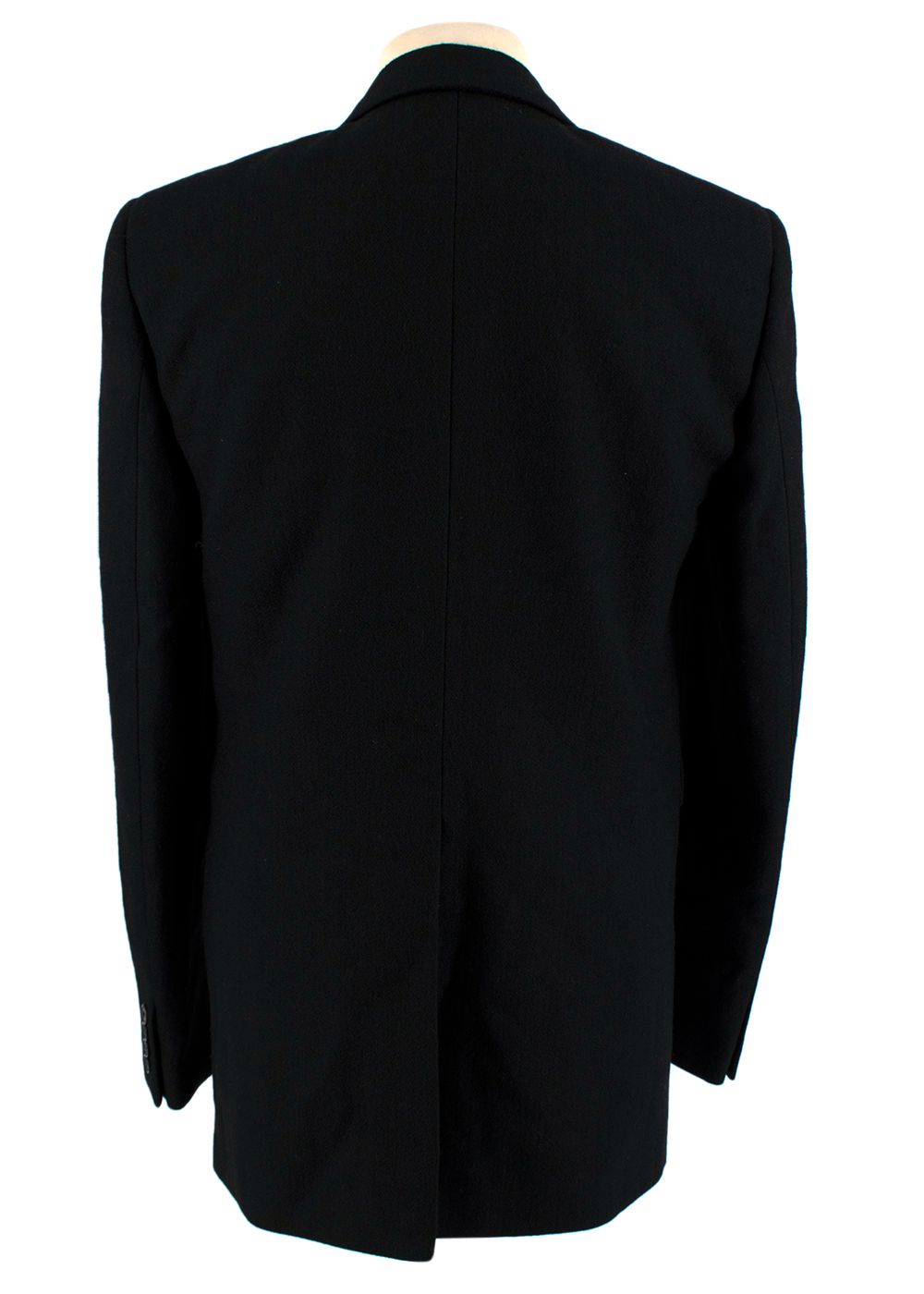 Men's Saint Laurent Black Wool Lame-Detail Evening Jacket Size L