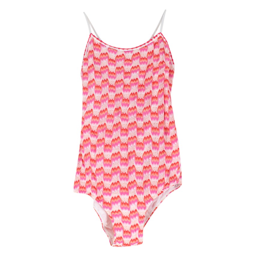 Boys Missoni Kids Pink open-back Swimsuit Size 9-12 Months synthetic