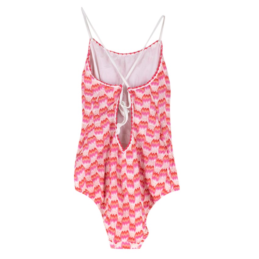 Boys Missoni Kids Pink open-back Swimsuit Size 9-12 Months synthetic