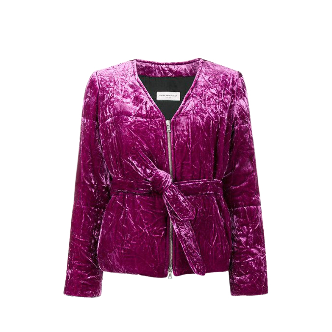 Preowned Dries Van Noten Volosa Violet Velvet Jacket Size XS Pink silk