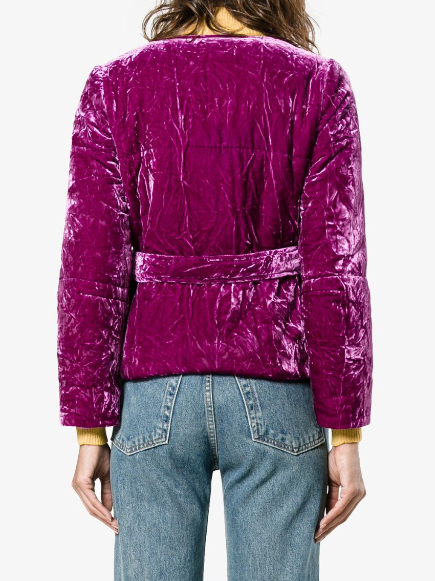 Preowned Dries Van Noten Volosa Violet Velvet Jacket Size XS Pink silk