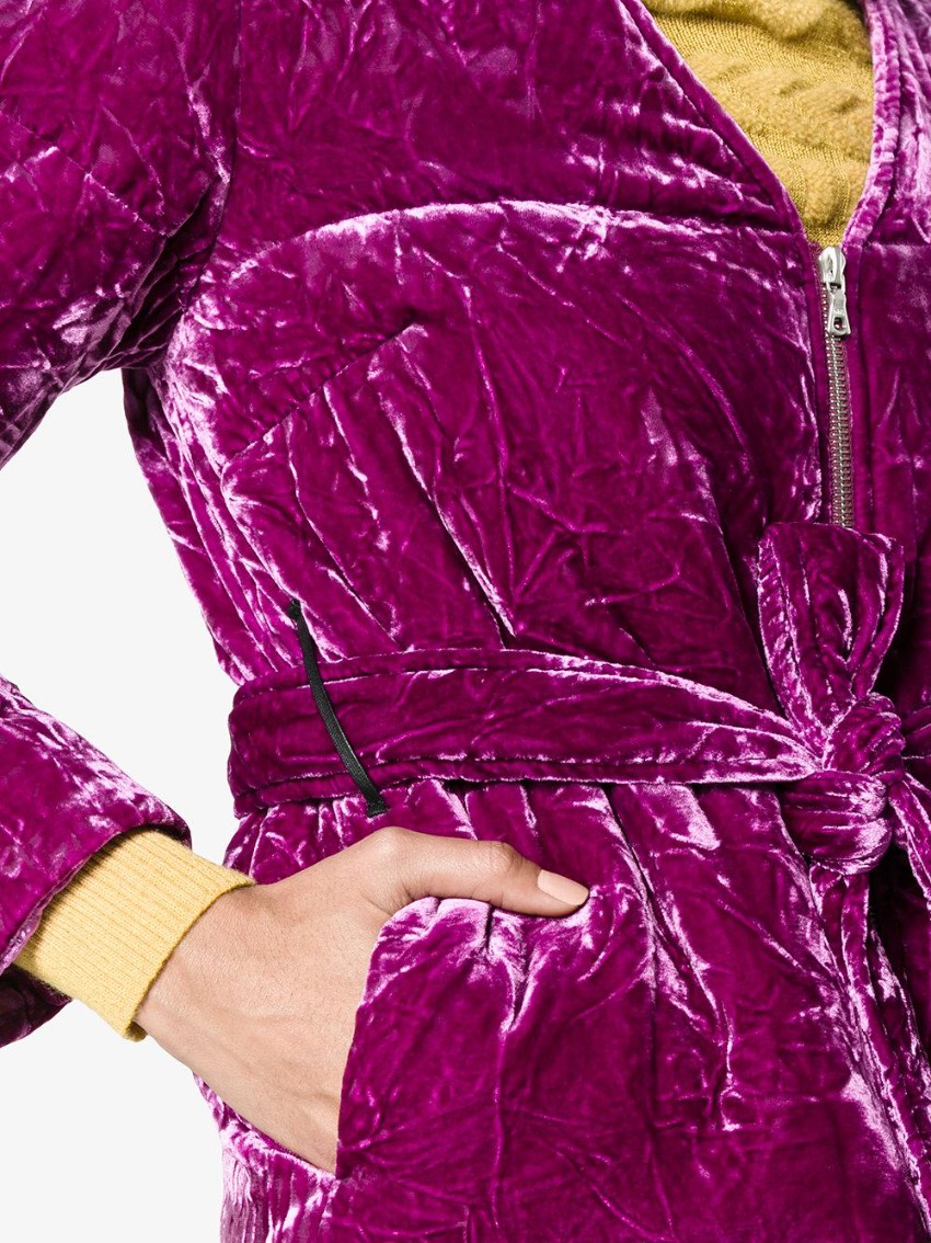 Preowned Dries Van Noten Volosa Violet Velvet Jacket Size XS Pink silk