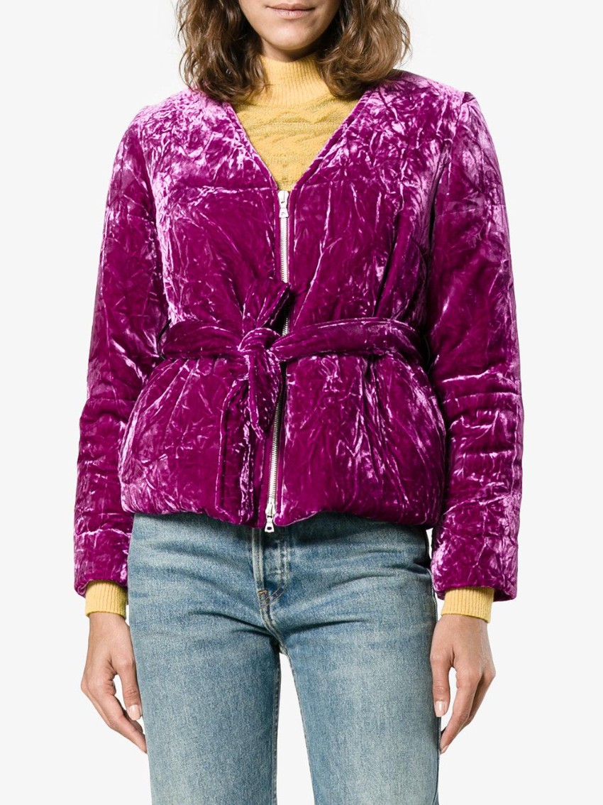 Preowned Dries Van Noten Volosa Violet Velvet Jacket Size XS Pink silk