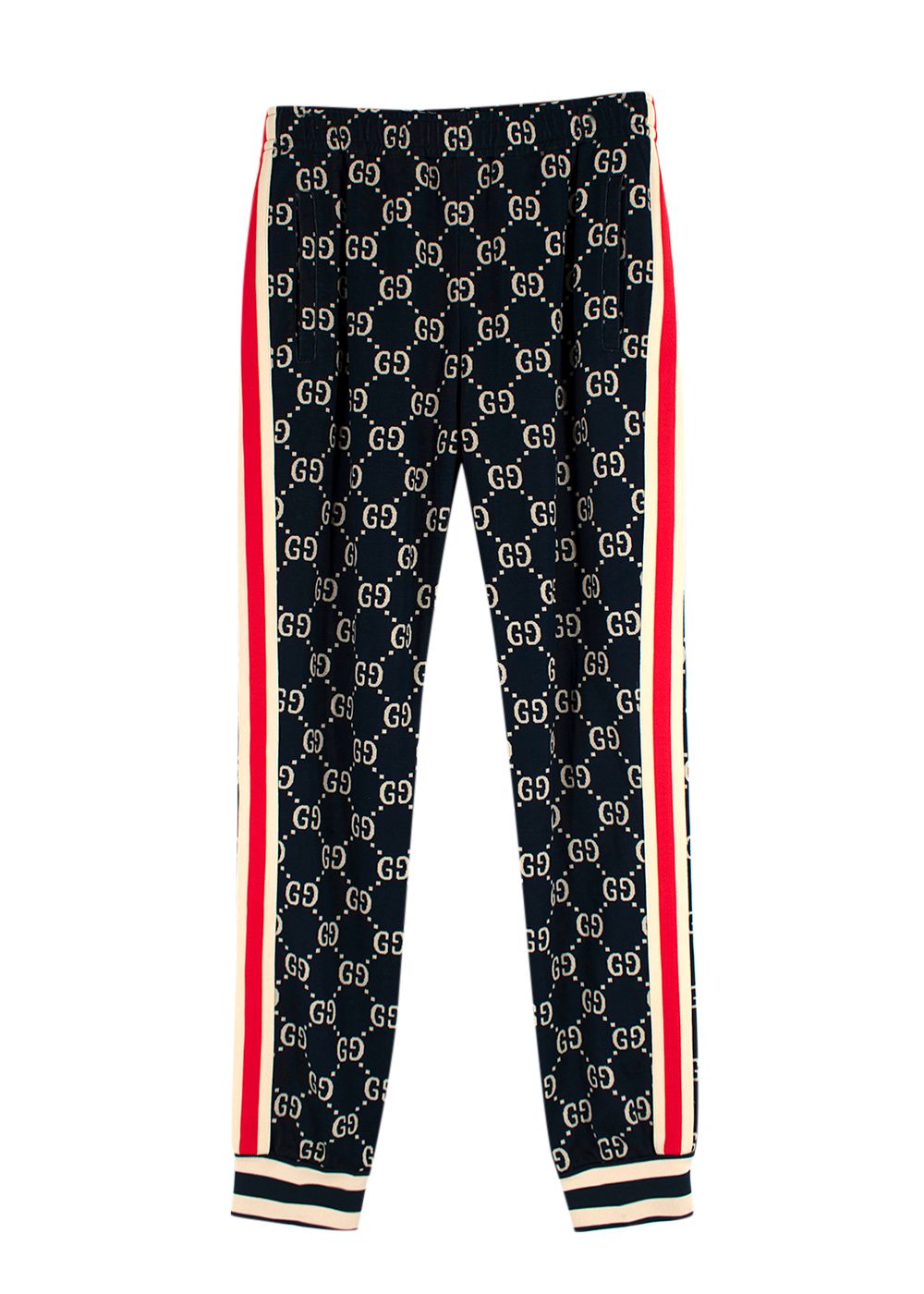 Gucci Navy Monogram Tailored Track Bottoms Size S