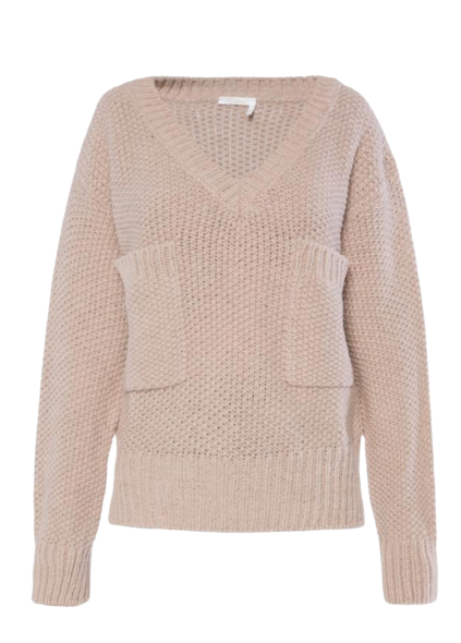 Preowned Chloe Chloé Peach Oversized Wool Chunky Knit Jumper Size M wool/hair/laine