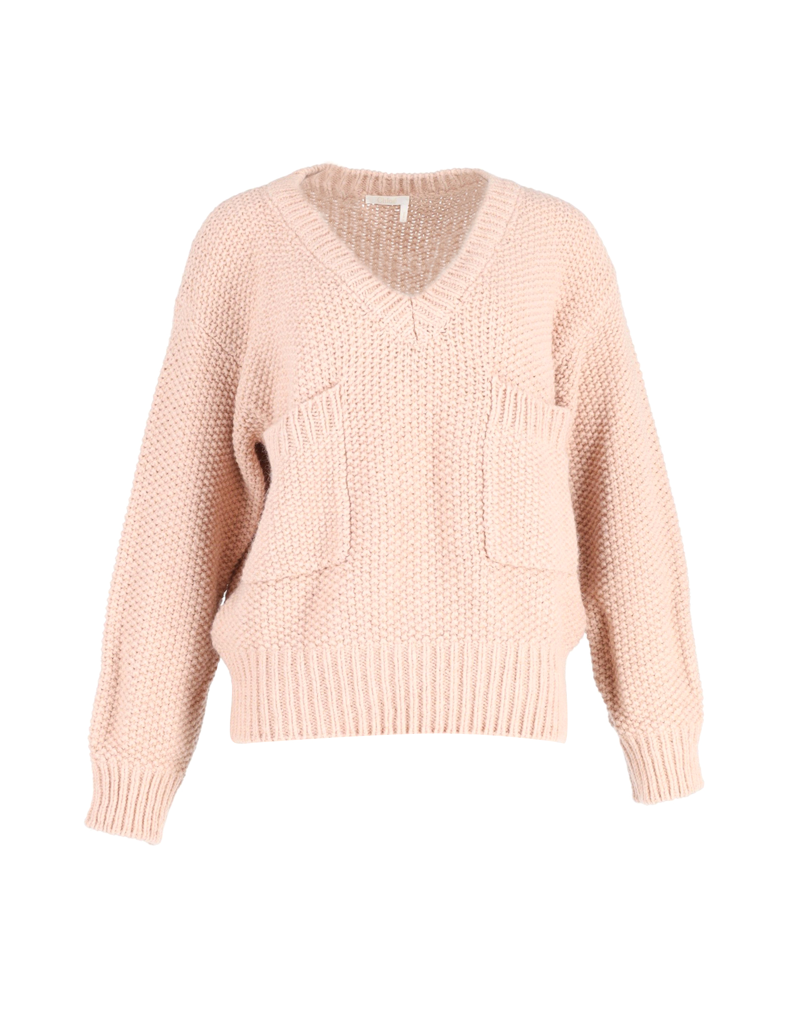 Preowned Chloe Chloé Peach Oversized Wool Chunky Knit Jumper Size M wool/hair/laine