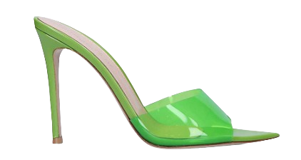 Preowned Ginavito Rossi Neon Green Elle 85 Mules Size 39 leather