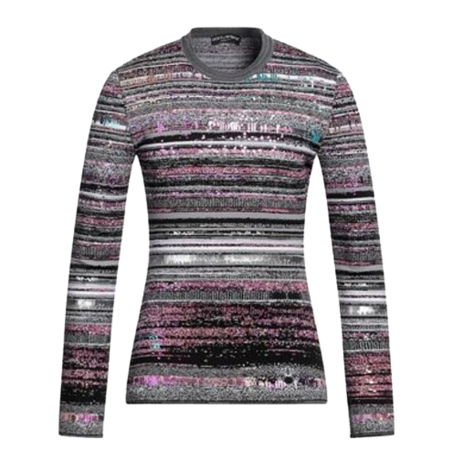 Dolce  Gabbana Metallic Striped Sweater Size XS Multicolour polyester/polyamide