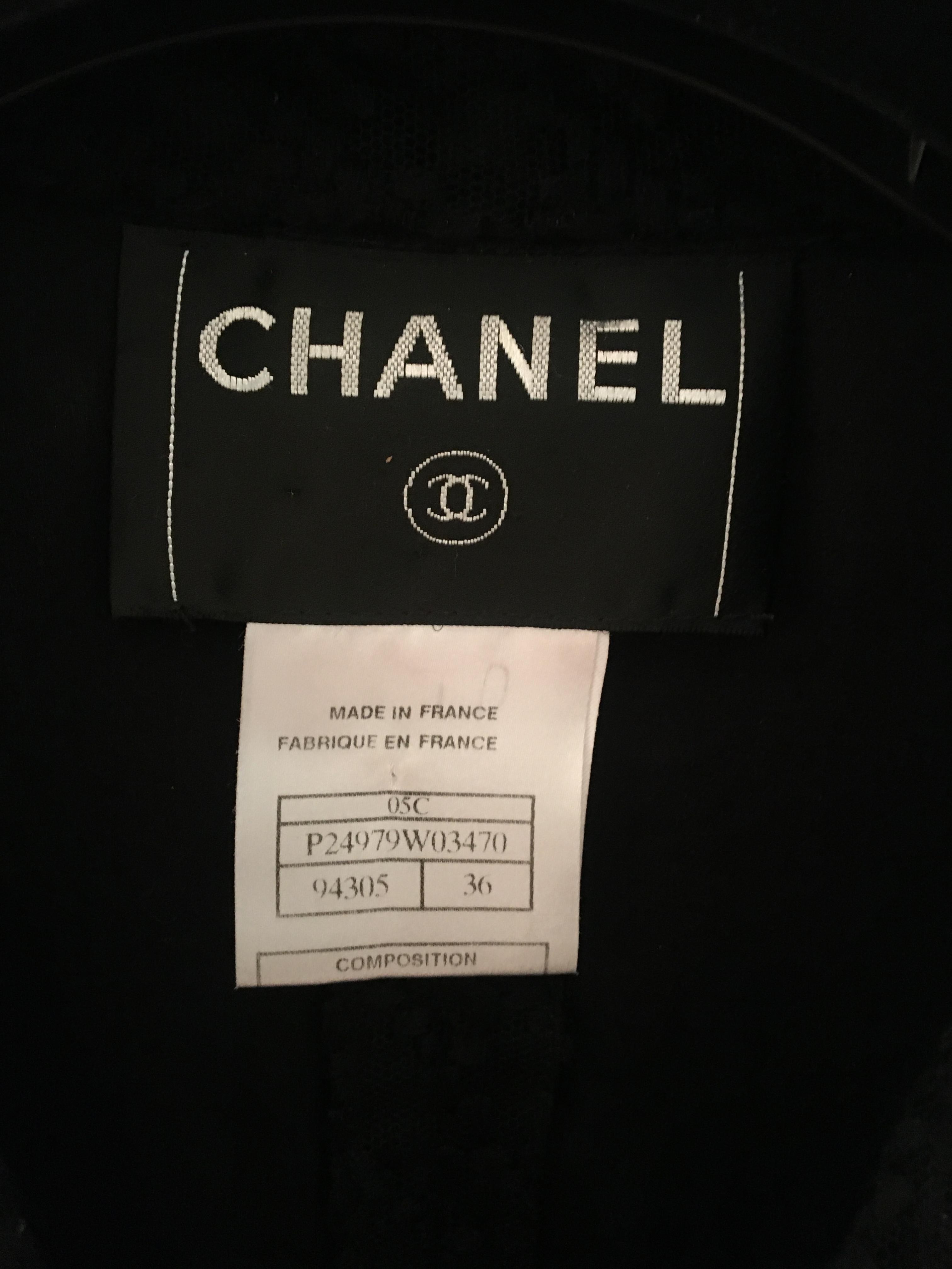 Preowned Chanel Black Sheer Tweed Jacket Size XS