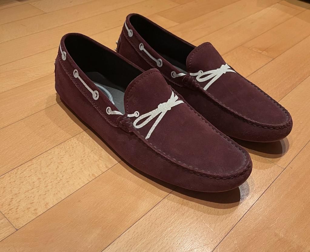 Men's Preowned Limited Edition Bordeaux Gommino Loafers Size 42 suede