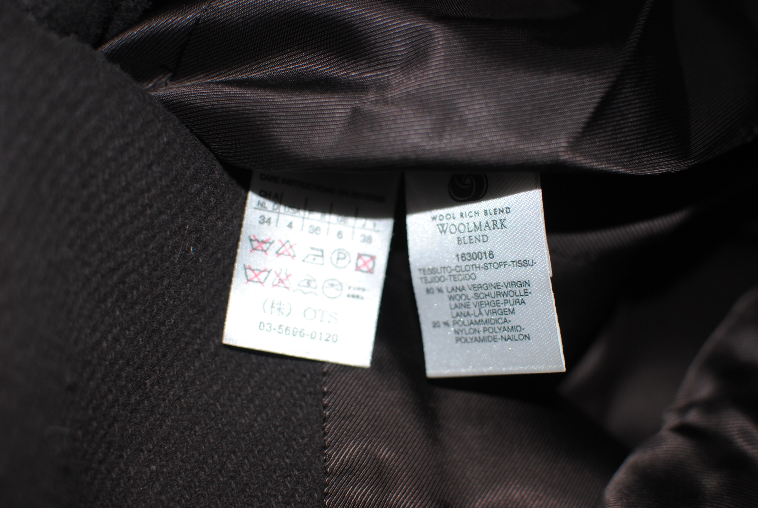 Preowned Max Mara Deep Brown Wool Overcoat Size XS