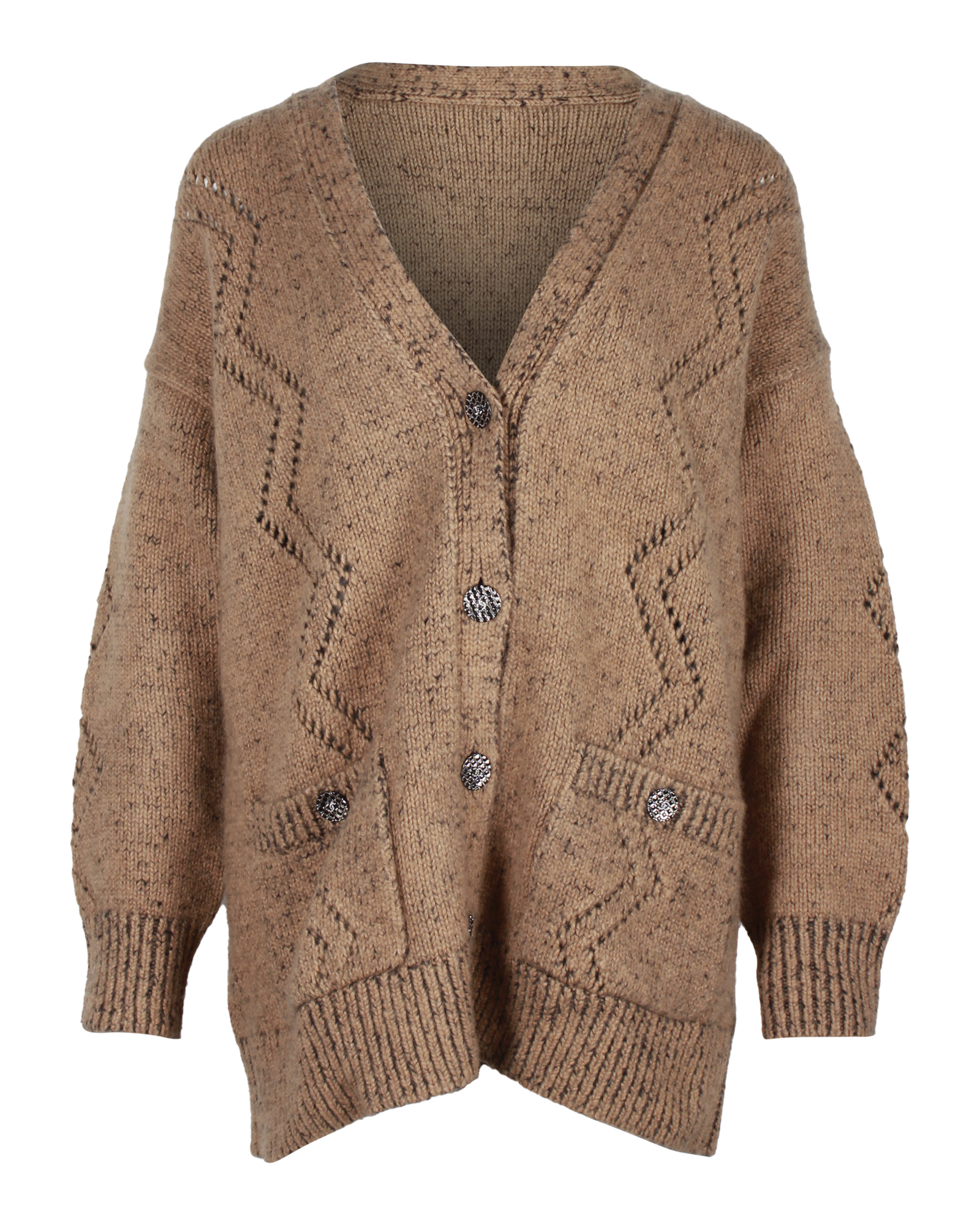 Chanel Brown V-Neck Cardigan Size S