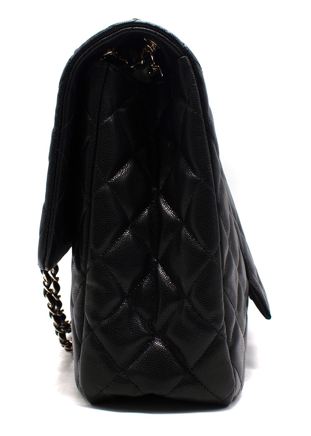 Chanel Black Caviar Leather Maxi Single Flap Bag