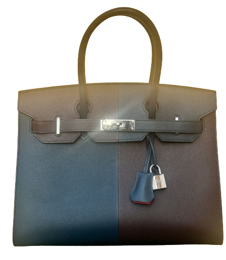 Hermes Limited Edition Birkin 30 Kazak with Palladium Hardware Burgundy  Dark blue leather