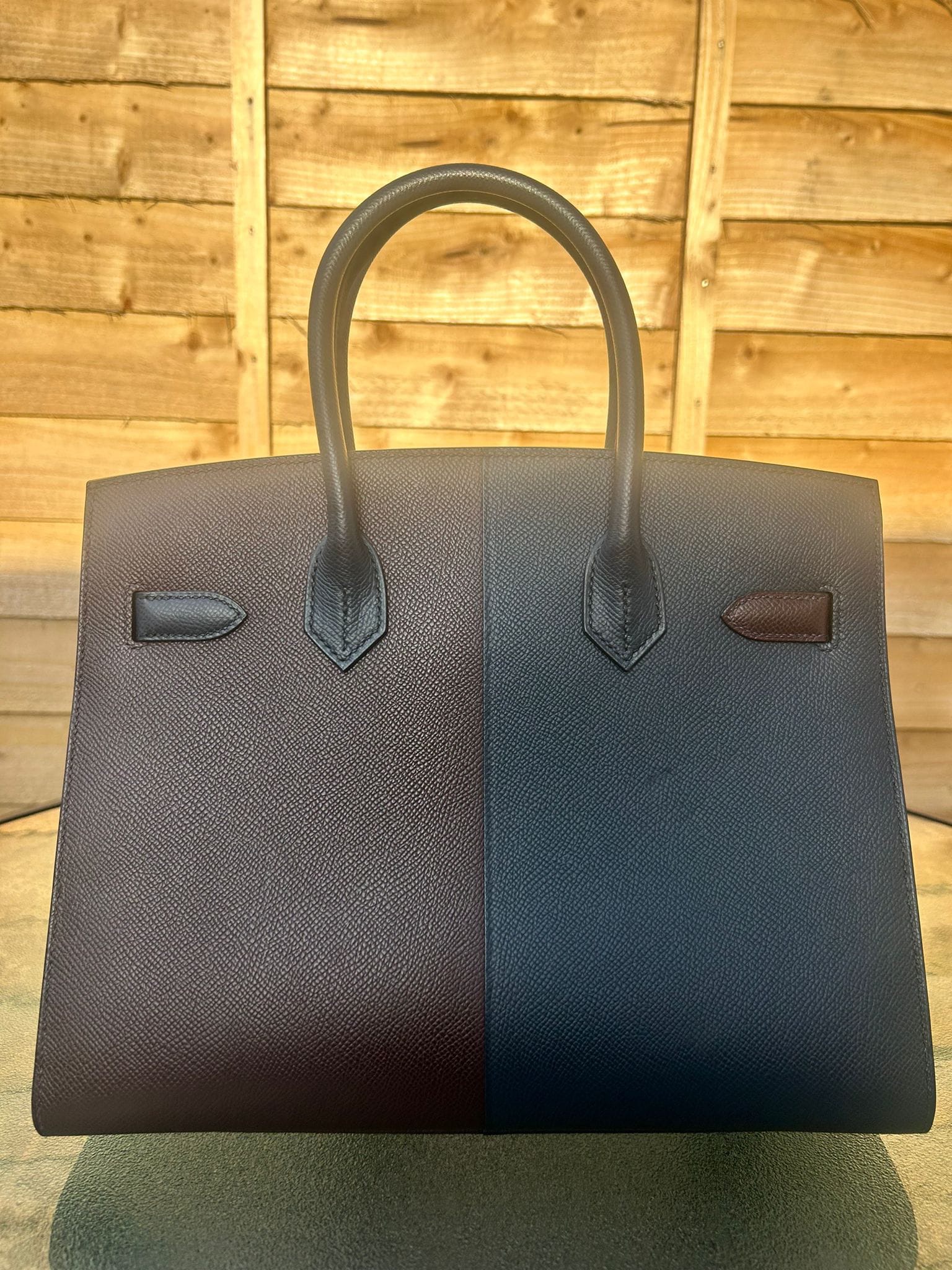 Hermes Limited Edition Birkin 30 Kazak with Palladium Hardware Burgundy  Dark blue leather