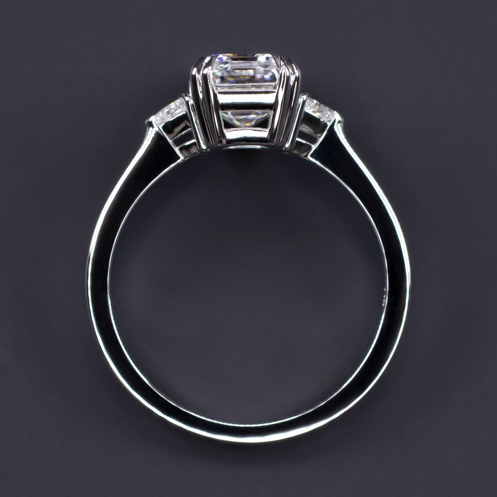 Verde 2ct IGI Certified Lab-grown Emerald Cut Diamond Ring Silver k white gold/lab-grown diamond