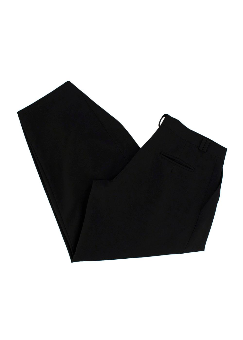 Men's Preowned Dante Black Tailored Trousers Size M rayon/cotton