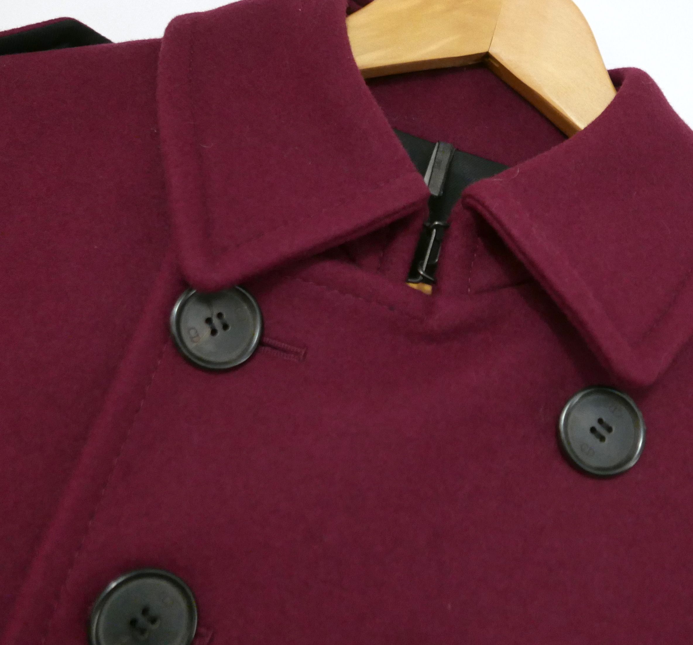 Dior burgundy spongy wool coat Size S