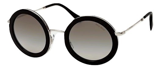 Miu Miu Black Round 59U Sunglasses Size M acetate