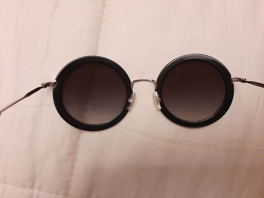 Miu Miu Black Round 59U Sunglasses Size M acetate