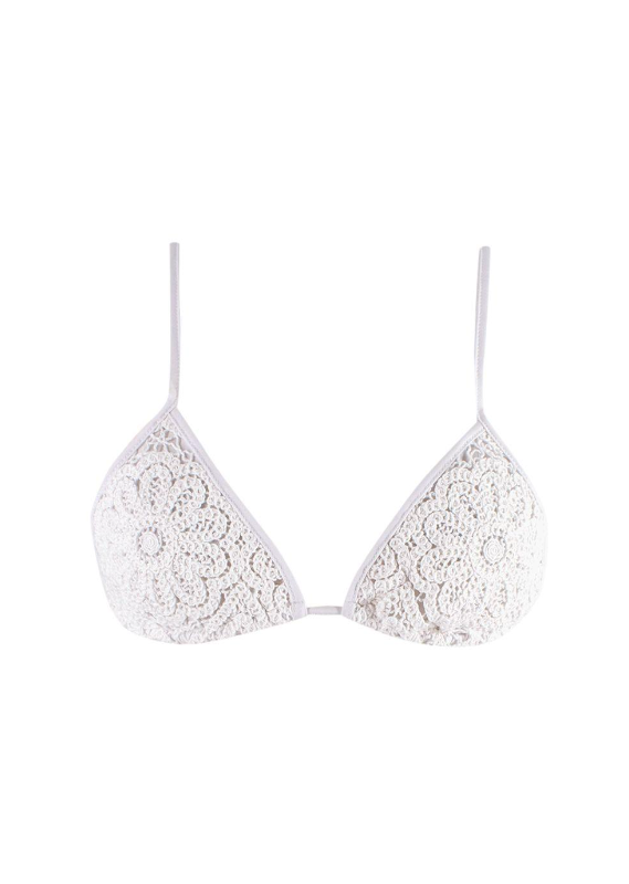 Borgo De Nor x Talia Collins White Crochet Divona Tie Bikini Size XS recycled polyamide/elastane