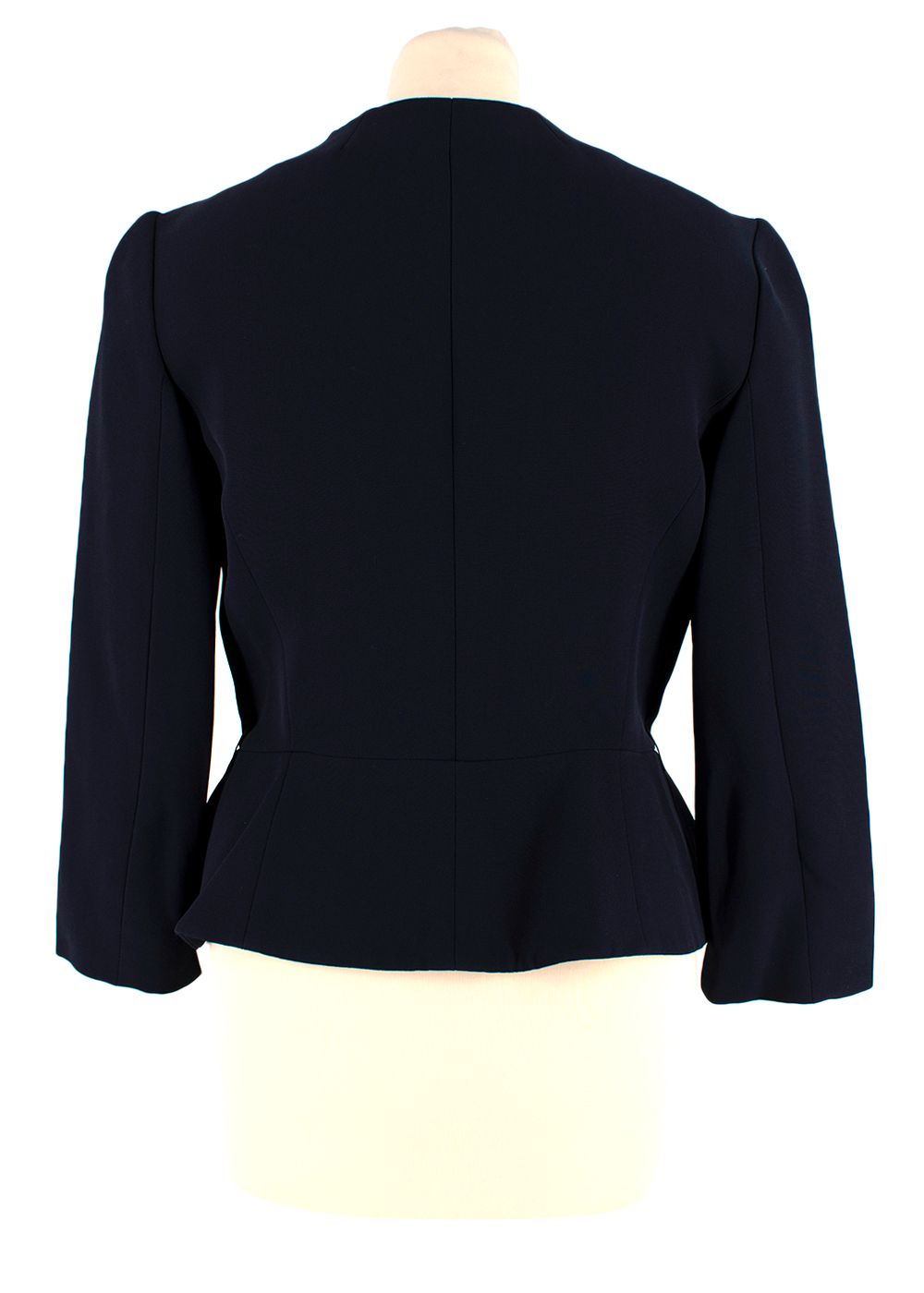 Preowned Dior Navy Embellished Silk Jacket Size S