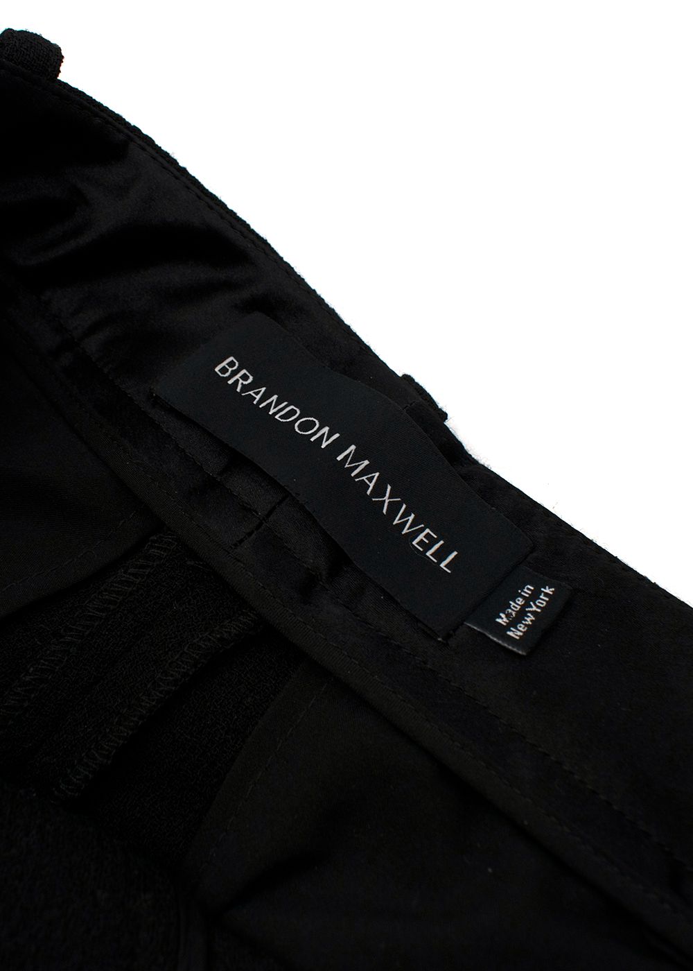 Preowned Brandon Maxwell Black Wool Tailored Trousers Size XXS