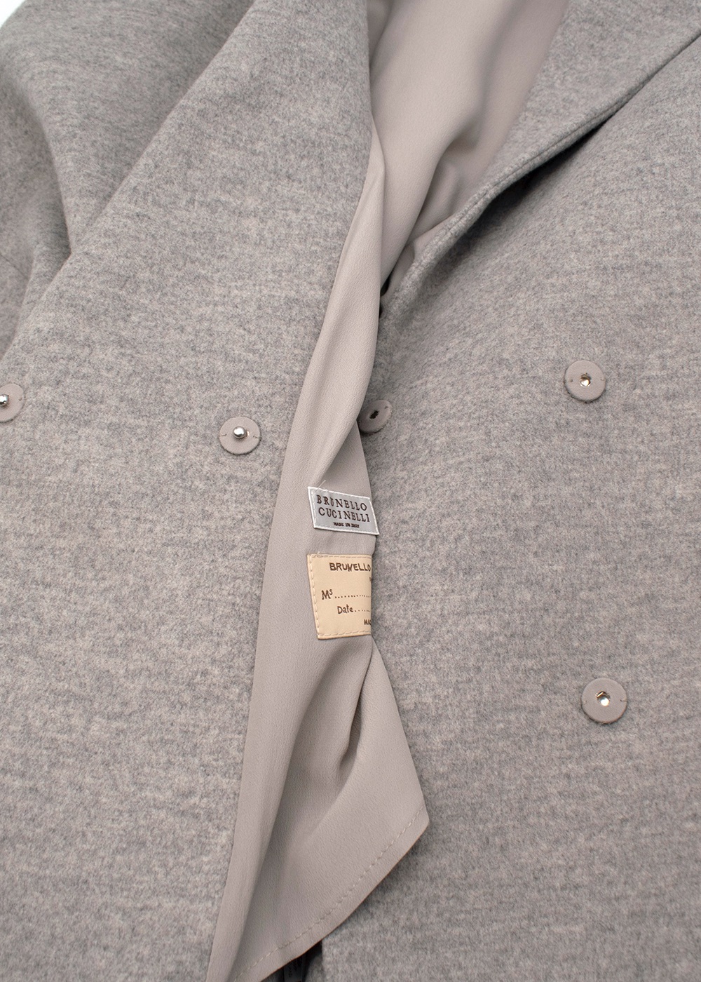 Brunello Cucinelli Grey Marl Cashmere  Blend Cocoon Coat Size XXS