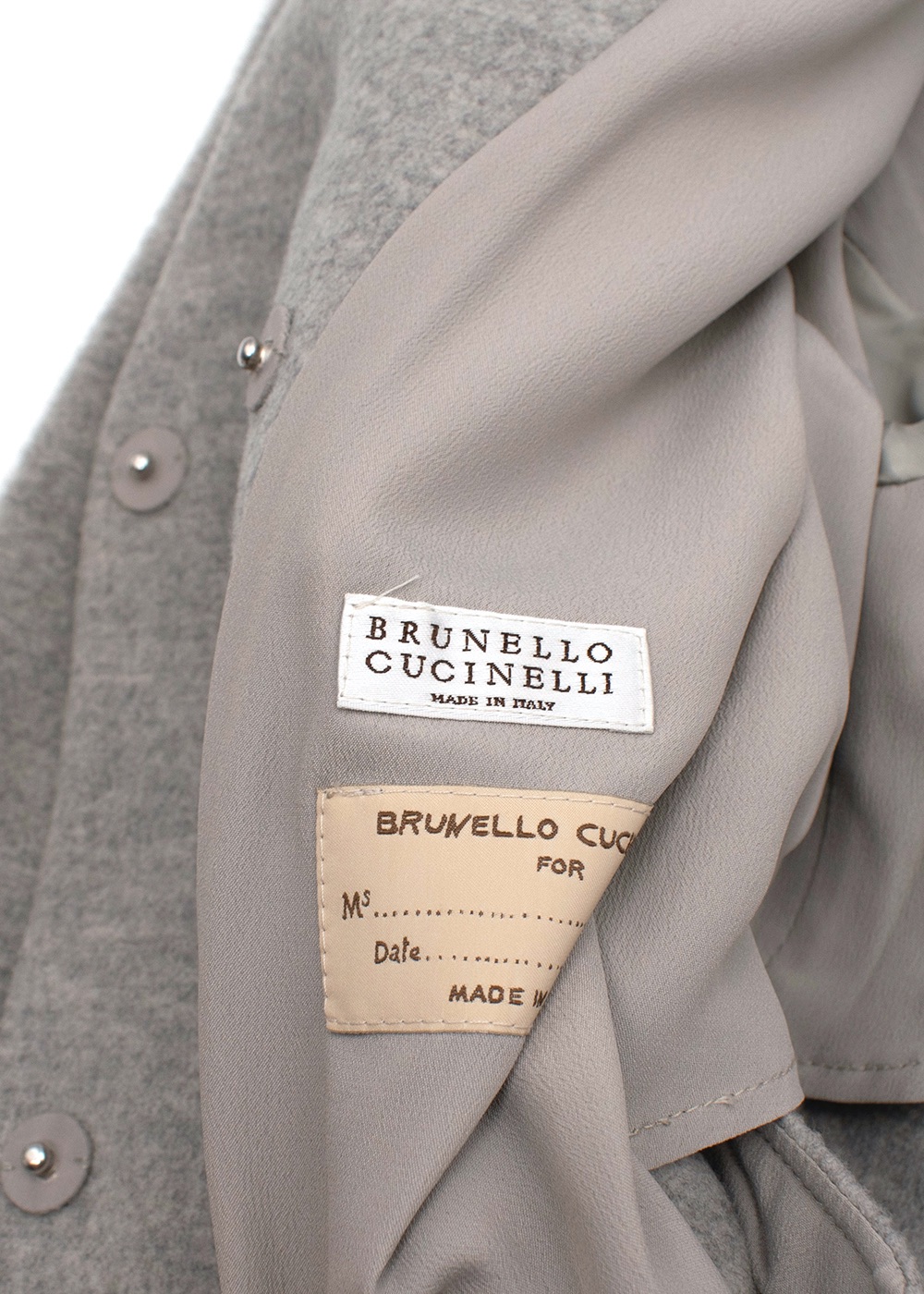 Brunello Cucinelli Grey Marl Cashmere  Blend Cocoon Coat Size XXS