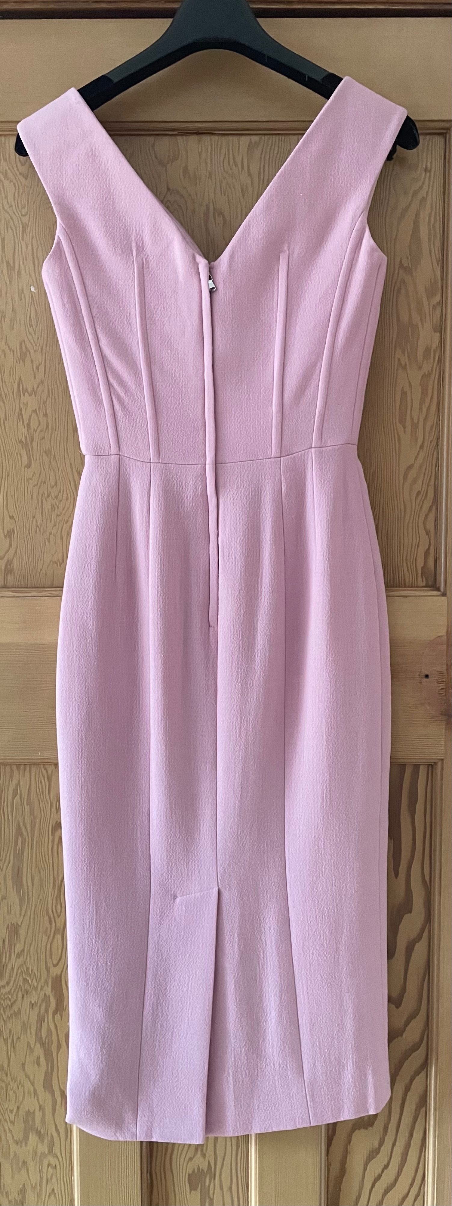 Dolce  Gabbana Pink Crepe Midi Dress Size XXS wool/polyamide/elastane