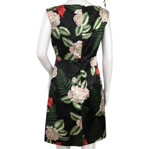 Gucci Hawaiin Printed Black Silk Sleeveless Dress Size XS