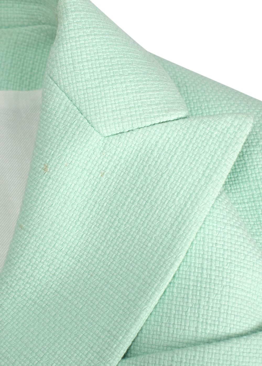 Preowned Balmain Mint Green Textured Cotton Blazer Size S