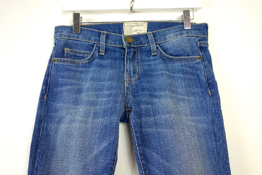 Preowned Current/Elliott Cuffed Distressed Jeans Size S Blue cotton