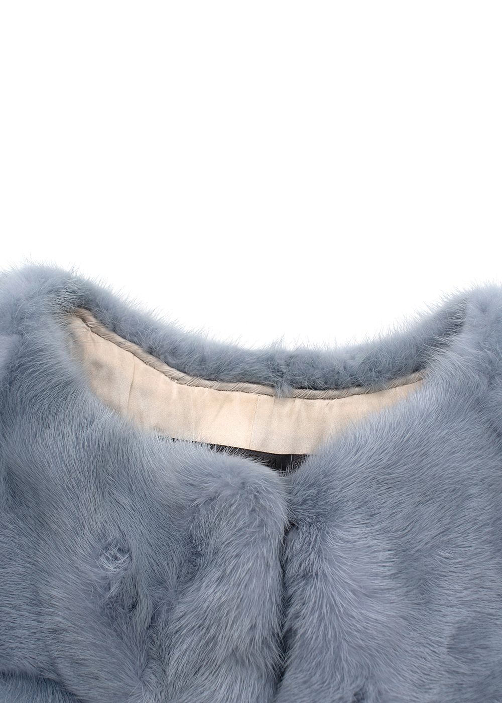 Light blue mink vison cropped sleeved jacket Size XS