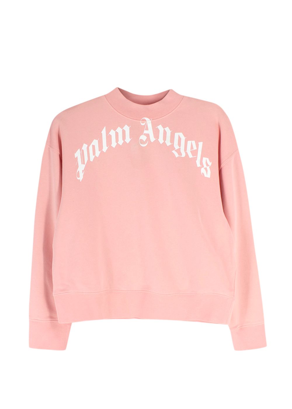 Boys Palm Angels Curved Logo Pink Crewneck Jumper Size 6 Years + cotton