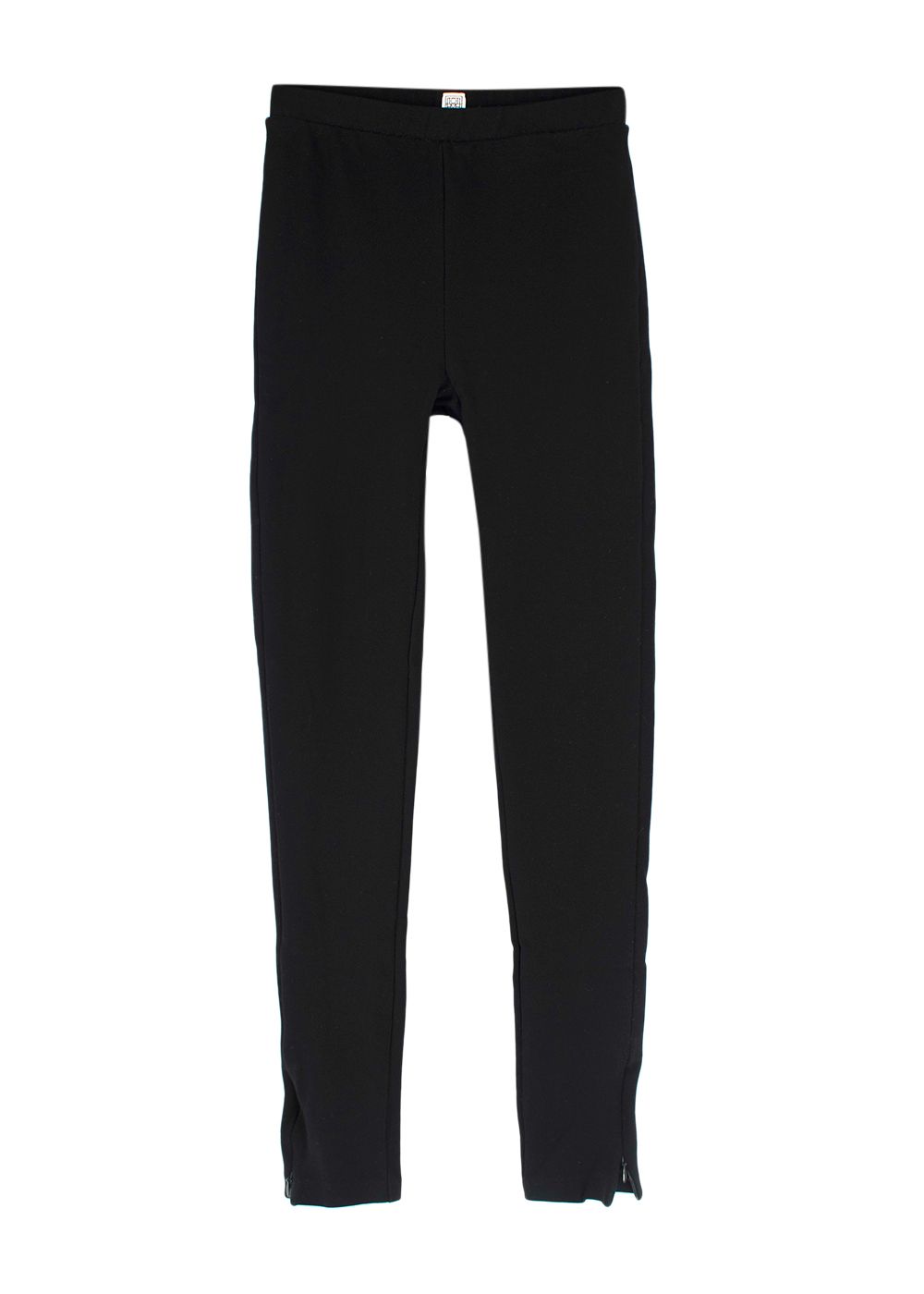 Preowned Toteme Black Cotton Leggings with Zip Detail Size S viscose/polyamide/elastane