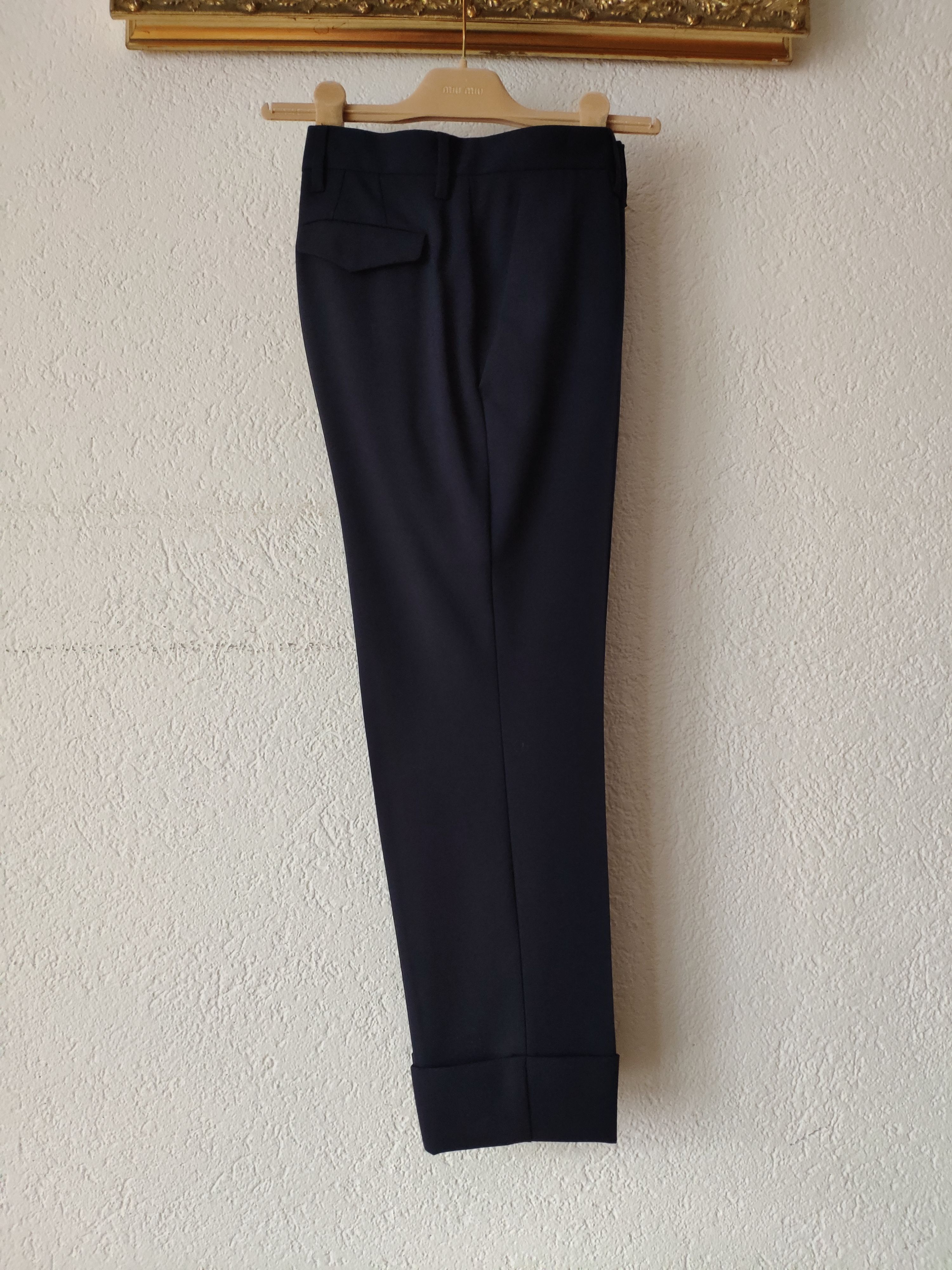 Miu Miu Virgin Wool Blue Tailored Pants Size 38