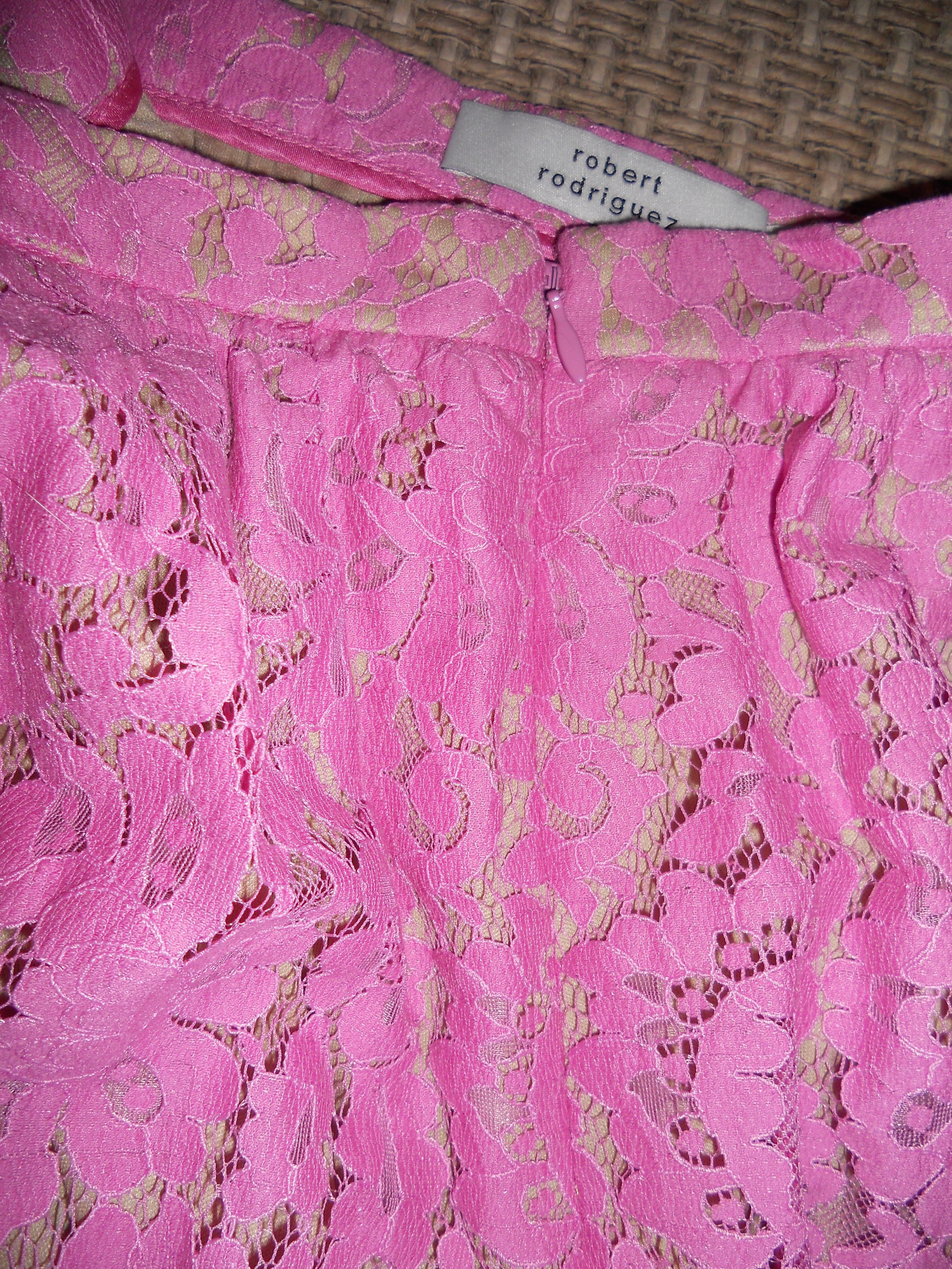 Robert Rodriguez Lace Skirt Size L Pink cotton