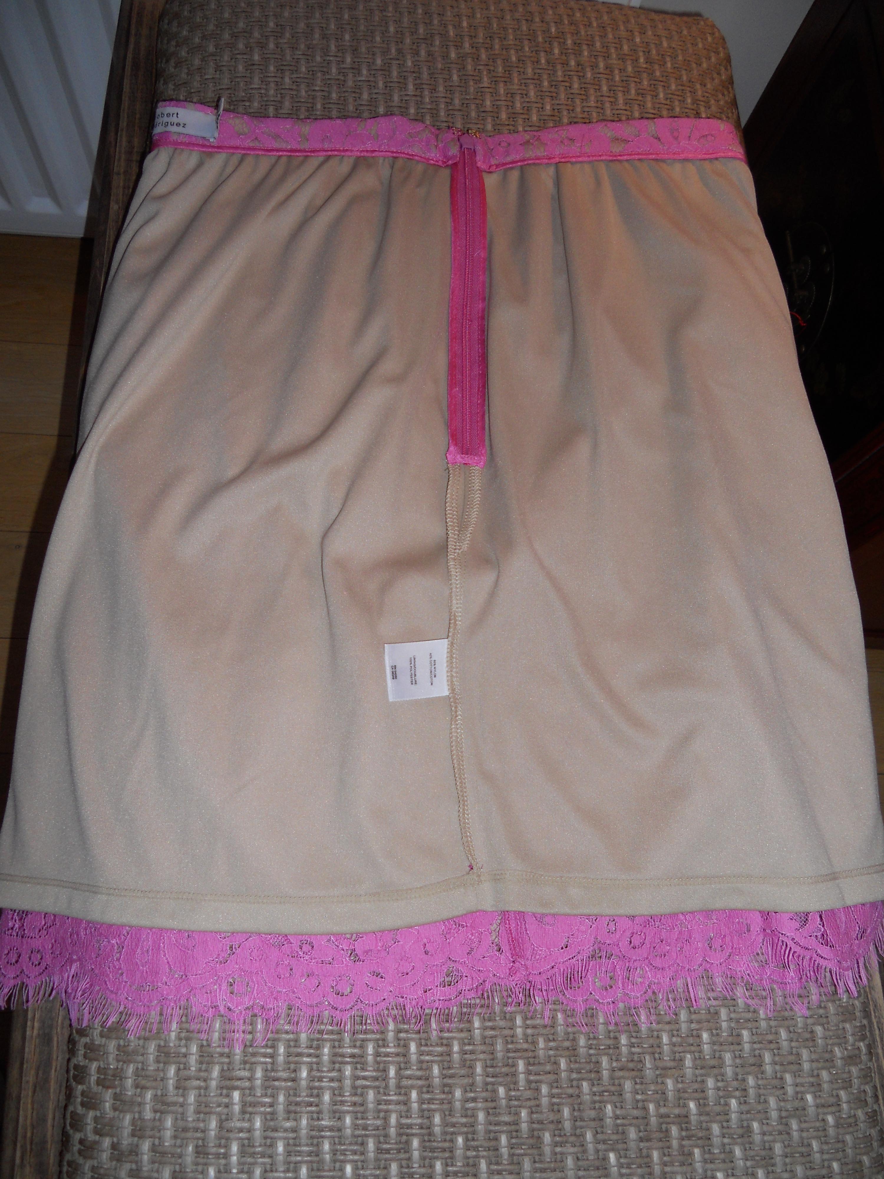 Robert Rodriguez Lace Skirt Size L Pink cotton