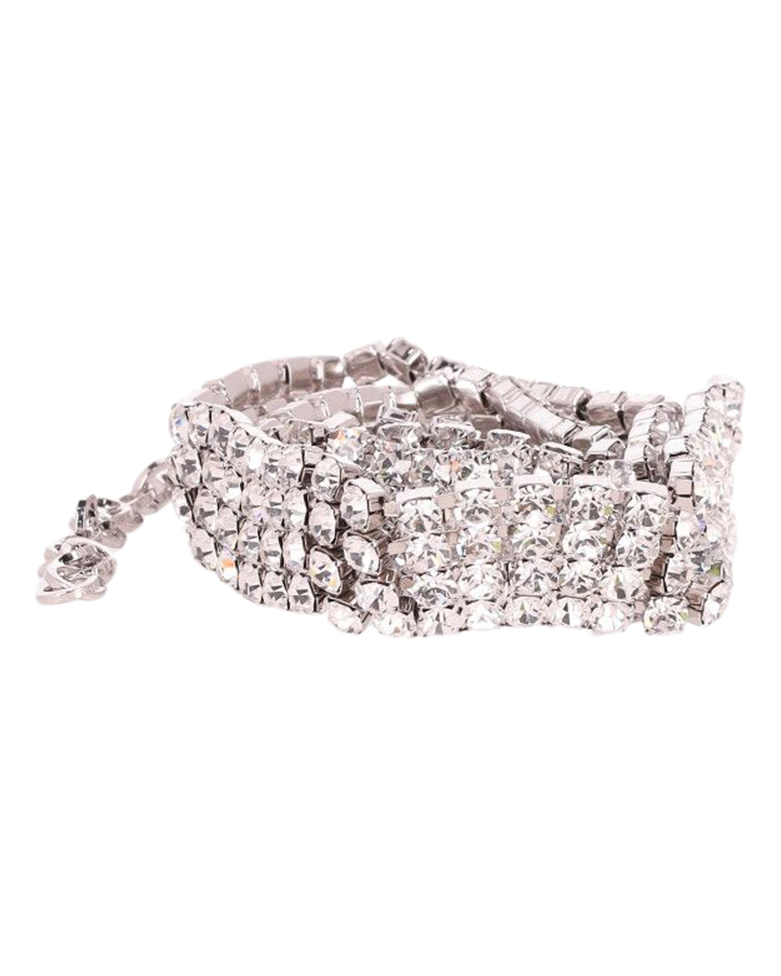 Preowned Alessandra Rich silver-tone brass  crystal belt metallic | silver metal