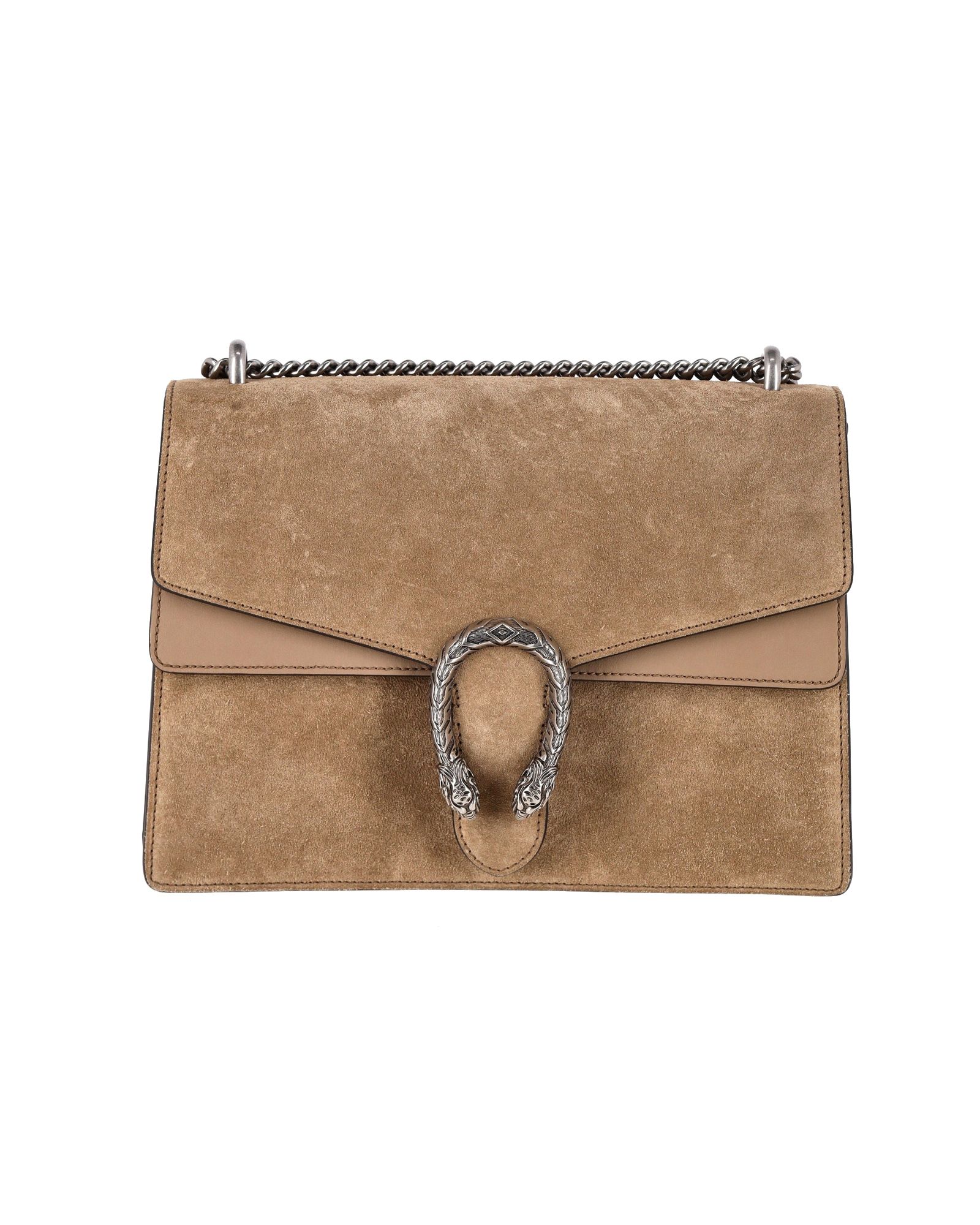 Preowned Gucci Beige Suede Medium Dionysus Chain Handbag