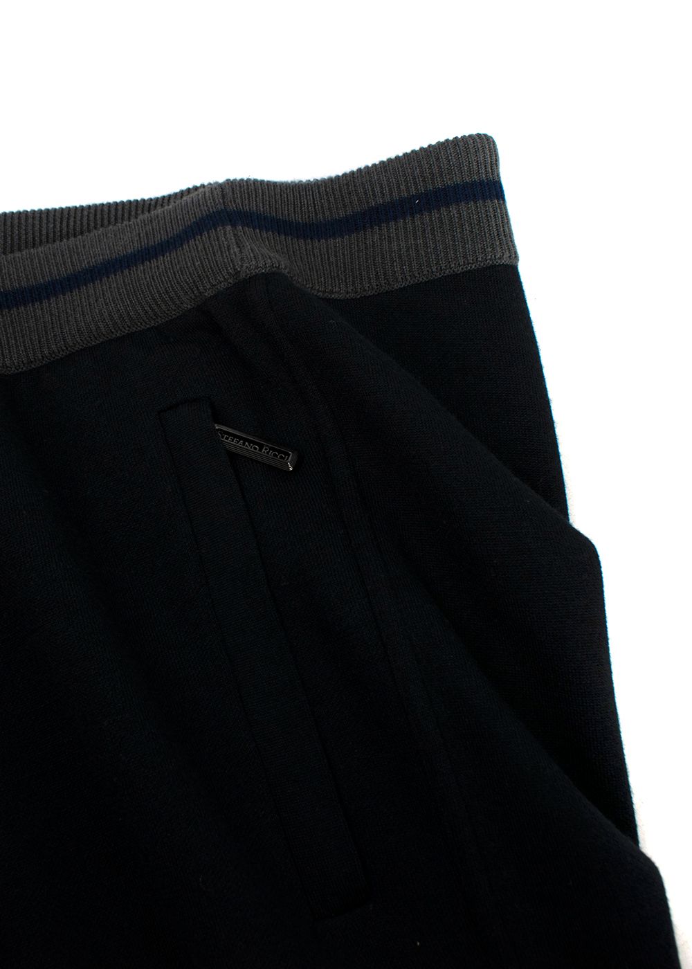 Men's Stefano Ricci Black Wool  Silk Jogging Suit Trousers Size M wool/silk