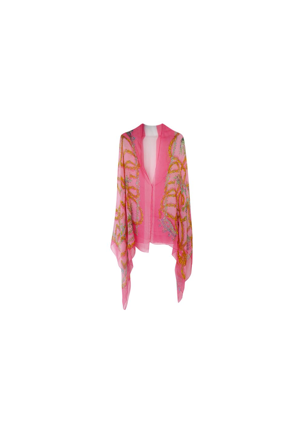 Hermes Fleur de chien XL scarf wrap Pink silk