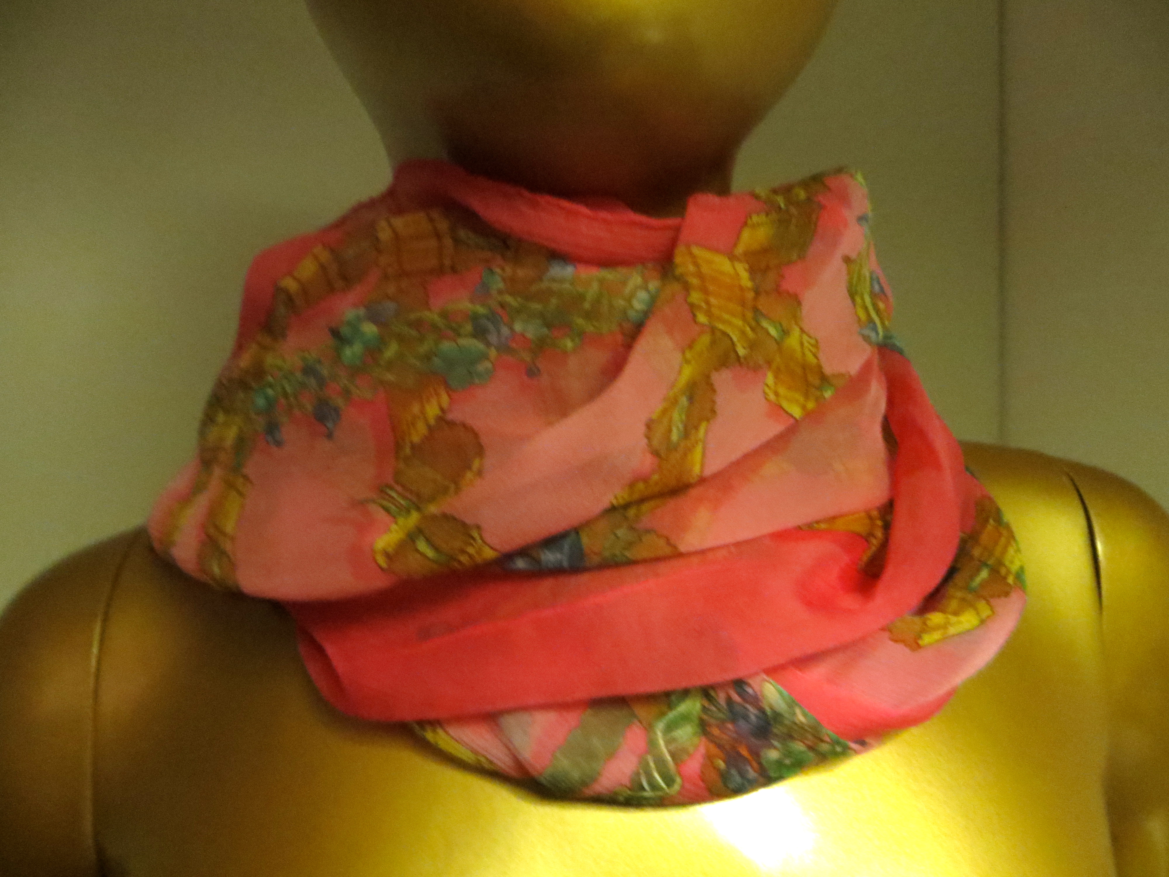 Hermes Fleur de chien XL scarf wrap Pink silk