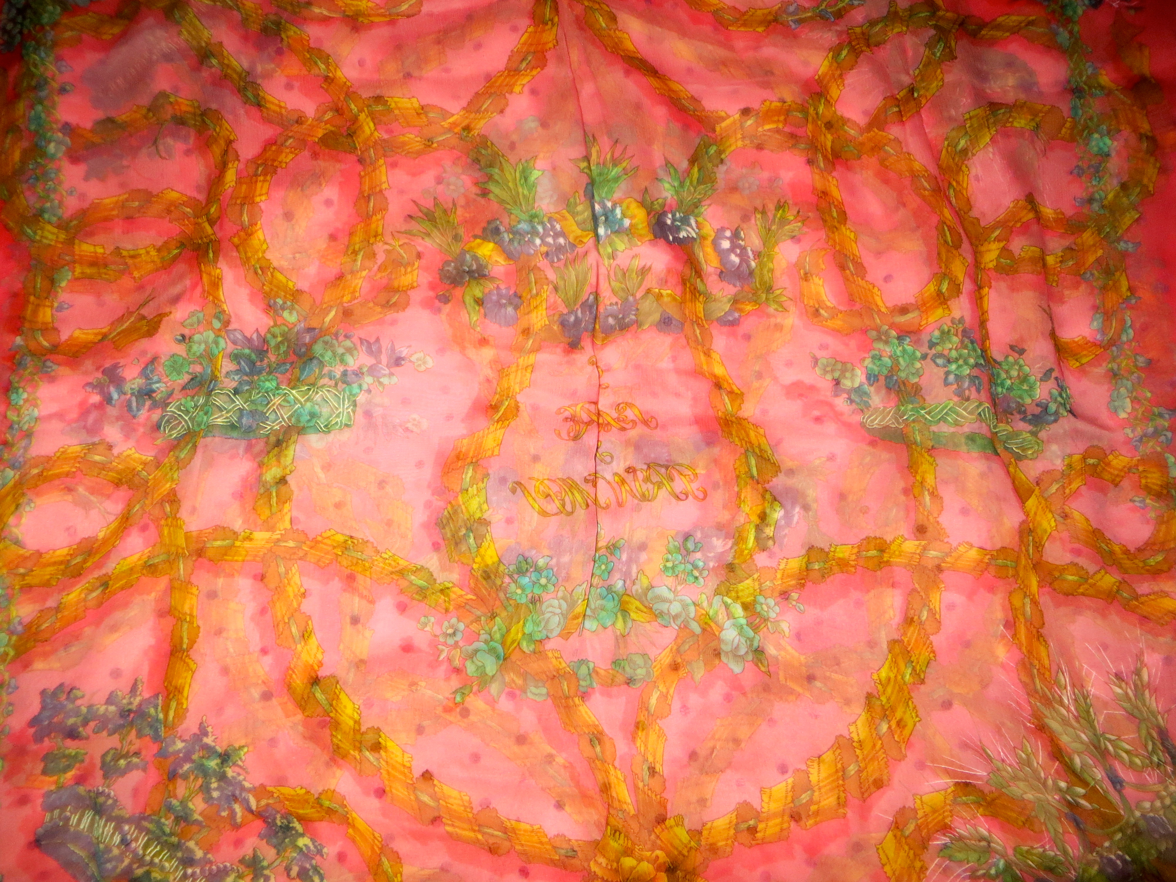 Hermes Fleur de chien XL scarf wrap Pink silk