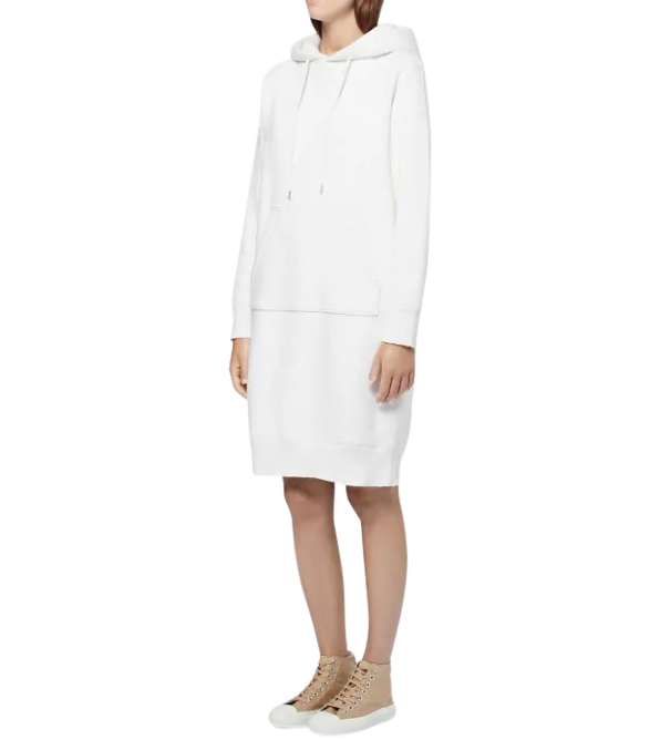 Mackintosh White Cotton Hooded Sweatshirt Dress Size S