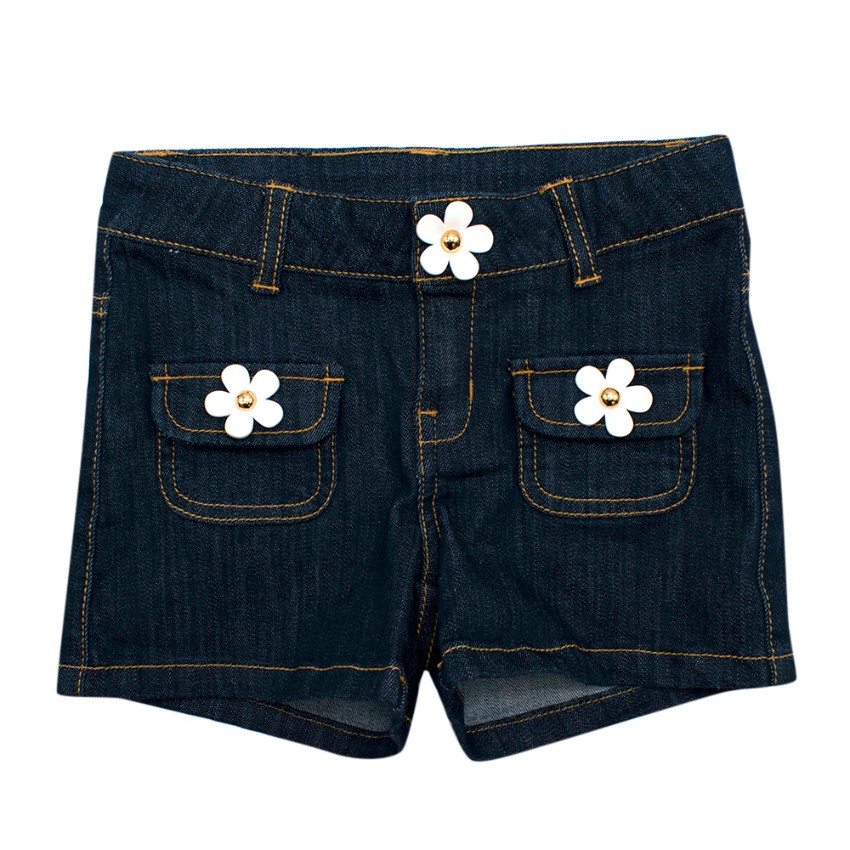 Boys Preowned Little Marc Jacobs Denim Daisy Shorts Size 8 Years Blue cotton