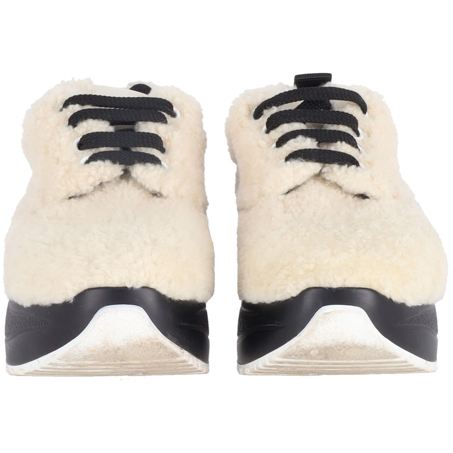 Preowned Celine Cream shearling Delivery trainers Size 35 white | cream